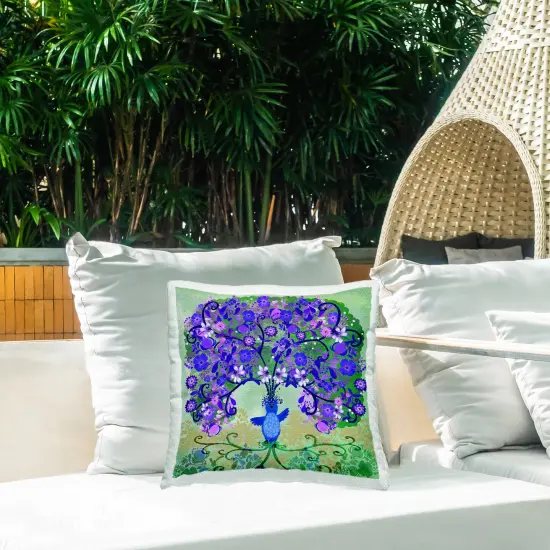 Stupell Industries Tree Blooming From Bird Outdoor Printed Pillow design by Kay Widdowson, 18 x 7 x 18 {2}