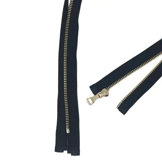 Black Metal Glossy Jacket Separating Zipper 5MM or 8MM 28 Inche {2}