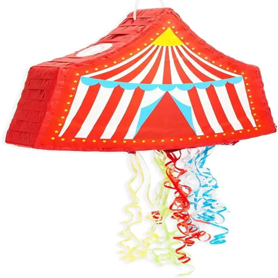 Pull String Circus Pinata - Carnival Theme Party Decorations for Birthday (Small, 16.5 x 3.0 x 13.1 in) {3}