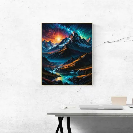 Mountain Paint By Numbers Kit For Adults Beginner Colourful Landscape Paint By Number Kits Acrylic On Canvas Mountains Oil Painting Kit Adults' Paint-By-Number Kits For Gift Home Wall Decor 16x20 Inch {4}