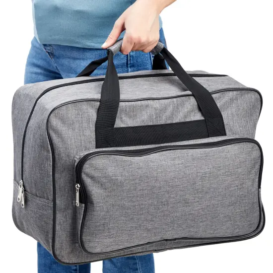 Gray Sewing Machine Carrying Case - Universal Tote Travel Bag Accessories Organizer Compatible with Most Standard Machines (18.1 x 9.4 x 12.2 Inch) Grey {4}