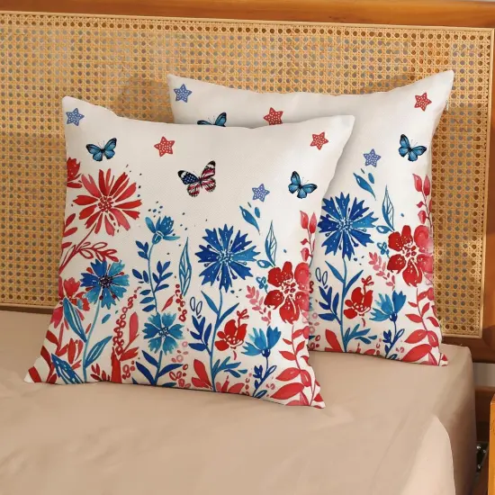 18x18 Pack of 2 Throw Pillow Cover for 4th of July Decorations {3}