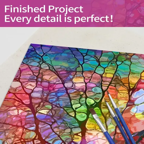 Paint by Number for Adults DIY Acrylic Paint by Numbers Kits on Canvas Tree of Life Drawing Colorful Paintworks Artwork for Beginner Without Frame, 16 x 20 Inch {4}