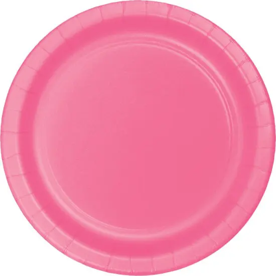 240 pc Bulk Candy Pink Sturdy Style Paper Banquet Plates 10.25 inch {1}