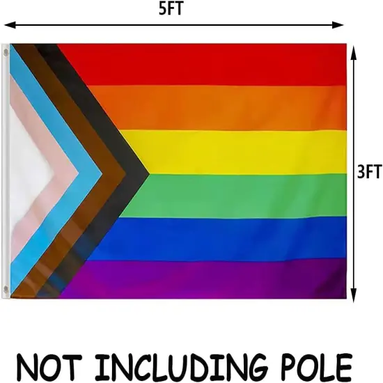 Progress Pride Rainbow Flag 3x5 Outdoor-Vivid Color Bisexual LGBTQ Community Banner Non Binary Transgender Inlcusive Gay Pride Lesbian Flags {2}
