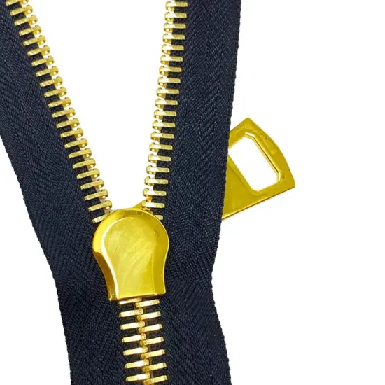 Zip Up 15MM One Way Separating Zipper Black Tape Gold Teeth 36 Inch {3}