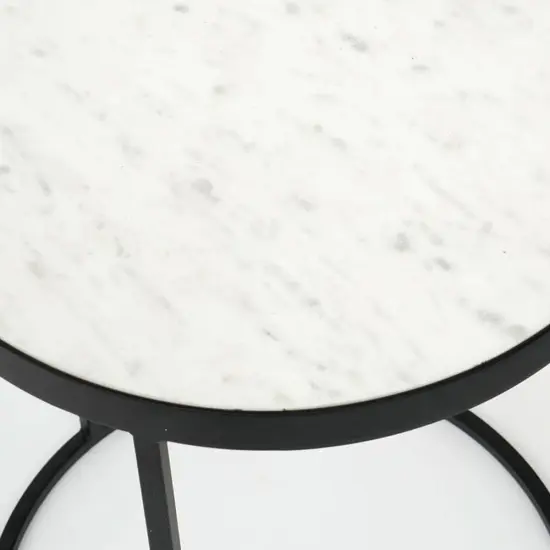 Modern Side Table with White Marble Top & Oil-Rubbed Bronze Frame &ndash; 16" x 16" x 20.5" {4}