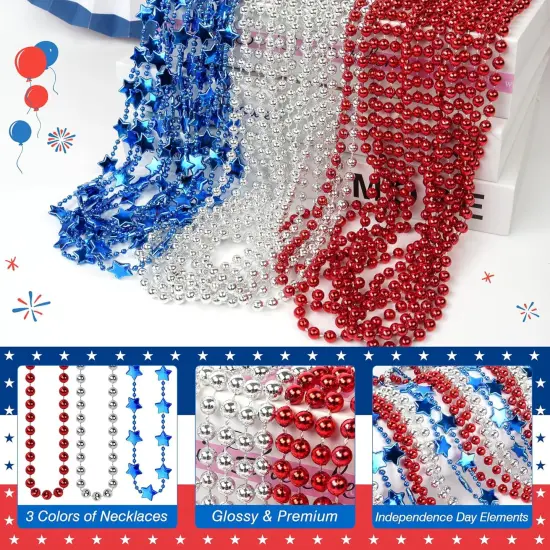 4th of July Beaded Necklace {4}