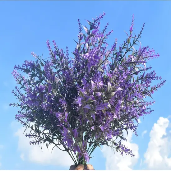 Dried Artificial Lavender Pick, 6 Bundles Outdoor UV Resistant Aritificial Bouguet for Decoration {4}