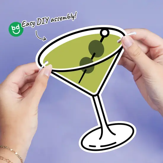 Big Dot of Happiness Martini Garland Banner, A Tini Bit Older Banner, Bachelorette Party Decor, 30 Feet Cord, 15 Double-Sided Dirty Martini Glasses {4}