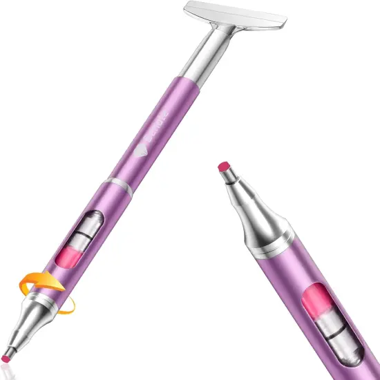 Diamond Art Painting Pen Refillable Wax, Diamond Paint Accessories Refillable Wax Pen Self-Stick Drill Pens with Metal Correction Plate for Art DIY Craft - B18 {1}