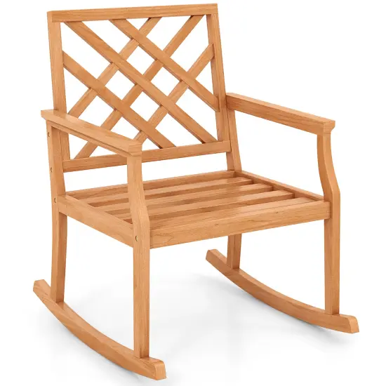 Oversized Teak Wood Outdoor Rocking Chair &ndash; Ergonomic Design {1}