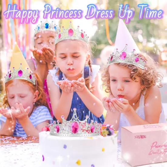 Party Favors Princess Crowns for Little Girls, 16Pcs Princess Dress Up Tiaras for Kids Jewelry Cosplay Accessories {3}
