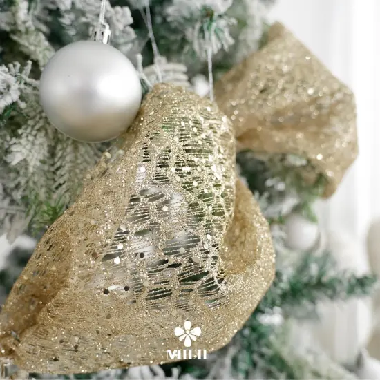 Champagne Glitter Mesh Web Ribbon Roll Champagne Gold Mesh Fabric Ribbon Decorative Mesh Champagne Mesh Ribbon {2}