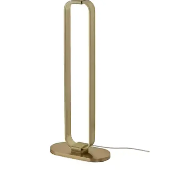 59" Brass Floor Lamp Oval Shade Brass plated/white {7}