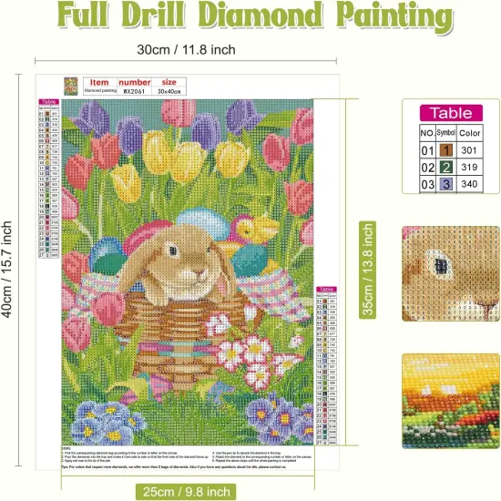 30x40cm Easter Bunny Diamond Art Kit {2}