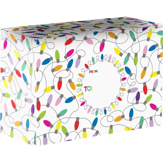Pack/6: Christmas Lights White Theme Mailing Box - 9-1/2 x 4 x 6-1/2" {1}