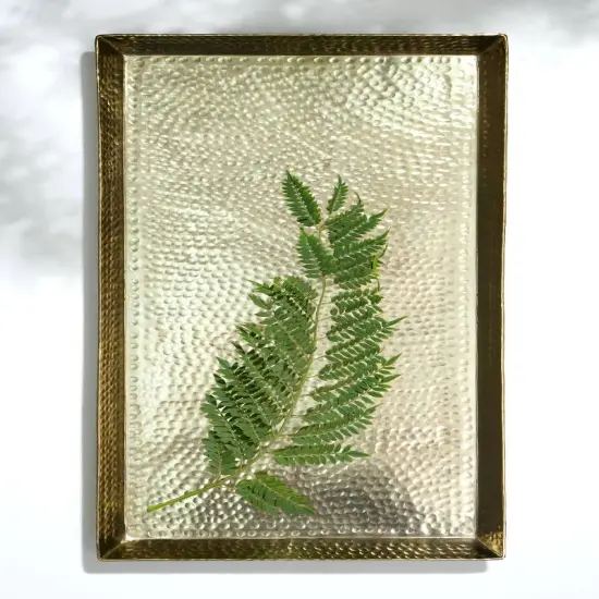 Luxury Gold Metal Tray &ndash; Decorative and Functional Accent, 17" x 9" {4}