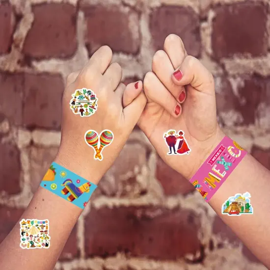74Pcs Cinco De Mayo Fiesta Theme Party Favors Contain 24 Pcs Mexican Theme Slap Bracelets 50Pcs Cinco De Mayo Fiesta Theme Stickers, Birthday Party Decorations,Classroom Rewards Supplies. {4}