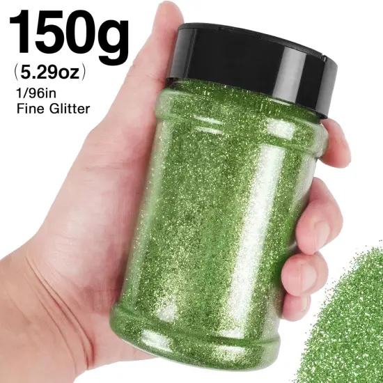 Extra Fine Olive Green Glitter, 1/96" Craft Resin Glitter Powder 5.29oz/150g PET Flakes Crafts Sequins for Nail Art, Hair, Epoxy Resin, Tumblers, Slime, Painting, Festival Decor {2}