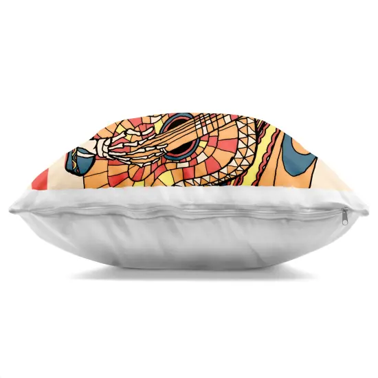 Stupell Industries Day Of Dead Guitarist Skeleton Decorative Printed Pillow design by Ali Gulec, 18 x 7 x 18 {3}