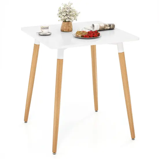 PVC MDF Square Dining Table with Metal Leg, Sturdy and Compact {4}