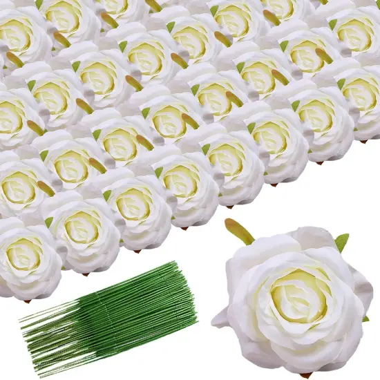 30 Pcs Silk Rose Heads Artificial Flowers Bouquets {1}