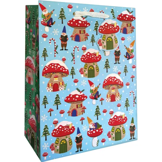 Pack/6: Holiday Gnomes Gift Bag - 10 x 5 x 12-1/2" {1}