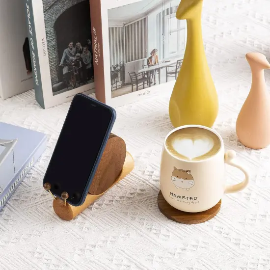 Set of 5 Wooden Coasters for Drinks {5}