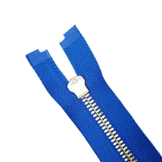 5MM One Way Non Separating Closed Bottom Zipper Royal Tape Brass Teeth 7" {4}