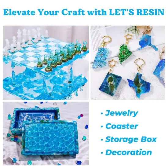 LET'S RESIN Epoxy Resin 1 Gallon Kit, Bubble Free & Crystal Clear Epoxy Resin, No Yellowing Epoxy Resin for Casting, DIY, Resin Art,Molds,Jewelry,Coasters {5}