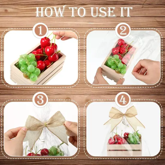 12 Pcs Easter Gift Basket Empty Kit Small Wood Crates {5}