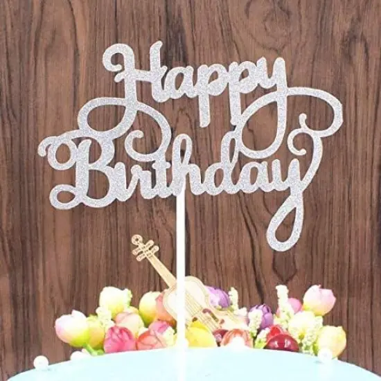 Happy Birthday Banner with Cake Topper, Rainbow Birthday Banner, Colorful Circle Paper Garland with Colorful Triangle Flags for Birthday Party Supplies {3}