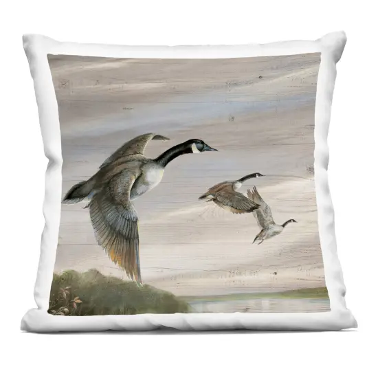 Stupell Industries Flying Geese over Rustic Decorative Printed Pillow design by Ruane Manning, 18 x 7 x 18 {1}