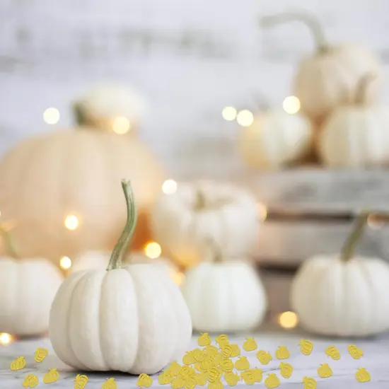Little Pumpkin Confetti, Thanksgiving Party Decorations for Table, Pumpkin Baby Shower Thanksgiving Autumn Fall Wedding Party Supplies, Gold Glitter 200PCS {5}