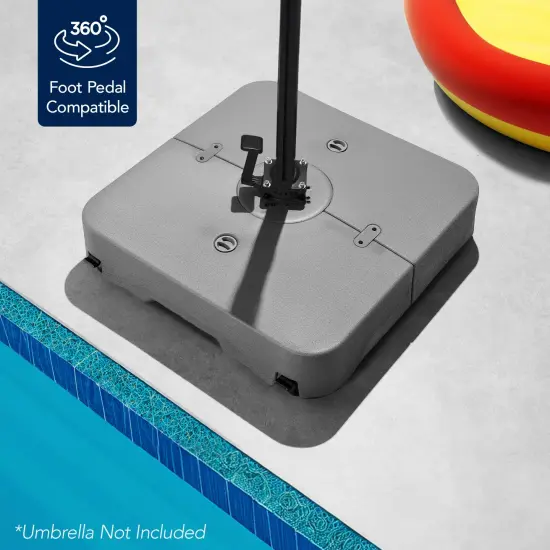 Best Choice Products Heavy-Duty Outdoor Cantilever Base Stand w/ Wheels, Locks, Fillable 330lb Capacity Gray {6}