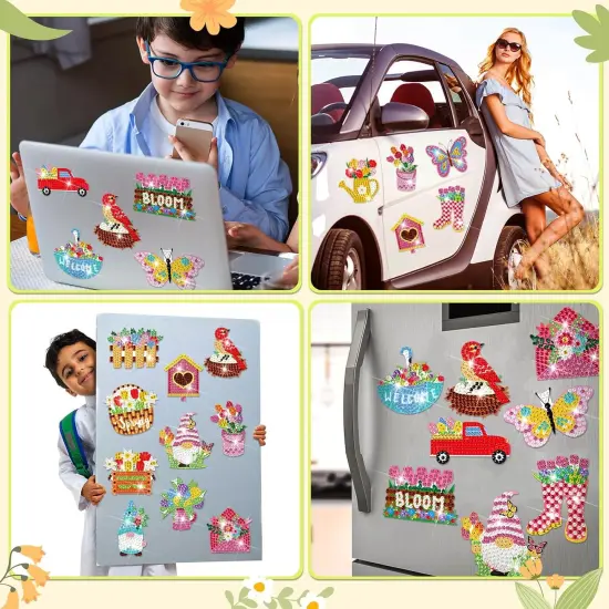 24 Pieces Spring Easter Diamond Magnetic Painting Art {4}