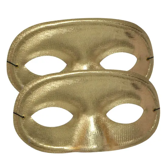 Half Domino Mask Metallic Gold Satin {3}