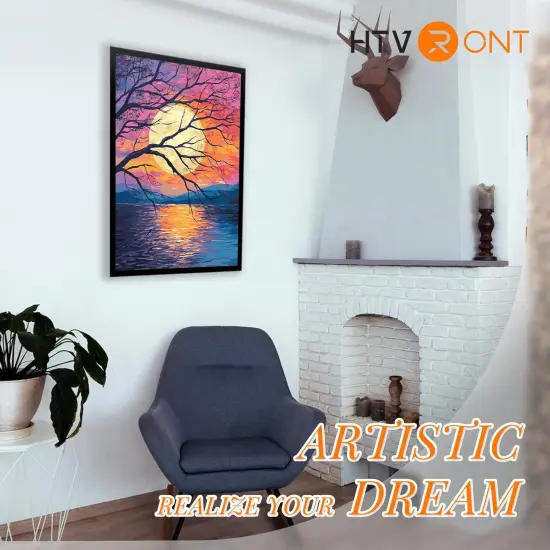 Paint by Number for Adults, Moon Easy Paint by Numbers Kits for Beginner, Adult Paint by Numbers on Canvas for Relax Gift Home Wall Decor 16x20in (Moonlit Night) {3}