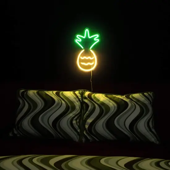 LED Neon &lsquo;Yellow & Green Pineapple&rsquo; Wall Sign for a Cool, Vibrant Summer Vibe {5}