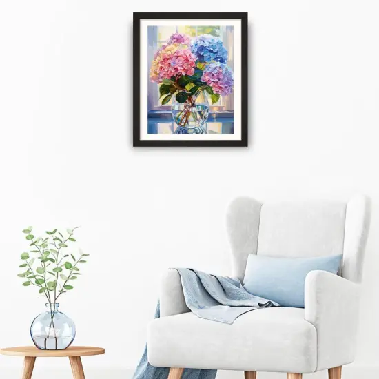 Paint by Numbers Kit for Adults Beginners and Kids, 16" Wx20 L Canvas Pictures Drawing Acrylic Paintwork with 3 Pcs Paintbrushes, Colorful Flowers in Vase {3}