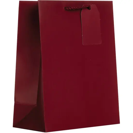 Pack/6: Matte Burgundy Gift Bag - 6 x 3 x 7-1/2" {1}