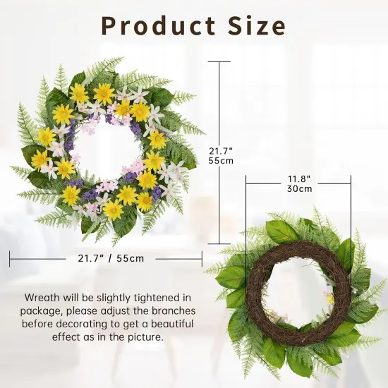 20 Inch Spring Wreath for Front Door {2}
