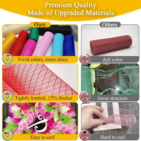 2 Pcs Silver Deco Mesh Ribbon Rolls Decorative Mesh Fabric with Foil {5}