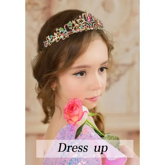 Crystal Crown Headband for Girls, Rapunzel Kids Hair Accessories with Princess Tiara and Crowns {3}