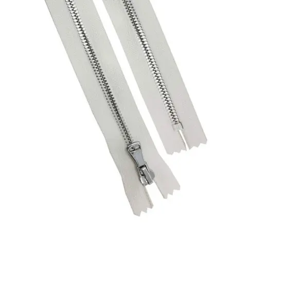 5MM Closed Bottom Zipper White Tape Nickel Teeth 7&ndash;17 Inche {5}