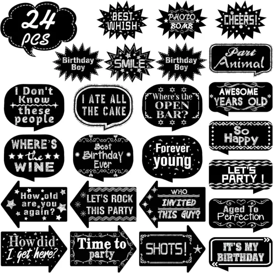 24 Pieces Birthday Photo Booth Props {3}