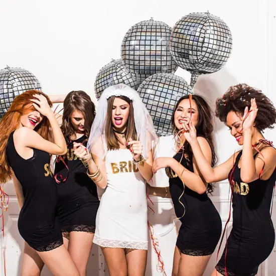 6 PCS Disco Ball Balloons Silver Disco Balloons 22 Inch Large 4D Round Metallic Mylar Foil Disco Balloons Party Supply Decorations for 70s 80s 90s Disco Themed Party Birthday Bachelorette Party {4}