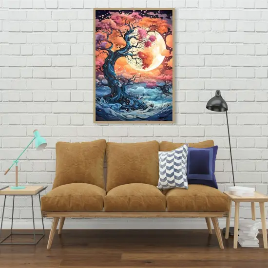 Diamond Art Kits for Adults - Tree of Life Moon Landscape Diamond Painting Kits DIY 5D Full Drill Diamond Dots Paintings with Diamonds Gem Art and Crafts for Home Decor 12x16 Inch {2}