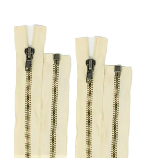 Zipper &ndash; Off-White 10MM Antique Brass Plated Open Bottom for Jackets {4}